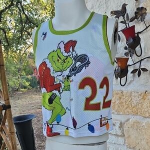 Team Lax La Crosse Reversible Jersey The Grinch Christmas YL/XL